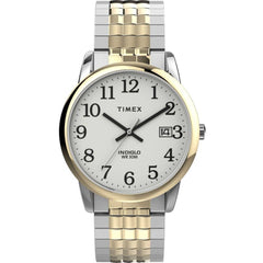 Timex Men's Watch - Easy Reader White Dial Two Tone Steel Expansion Band | TW2V05600