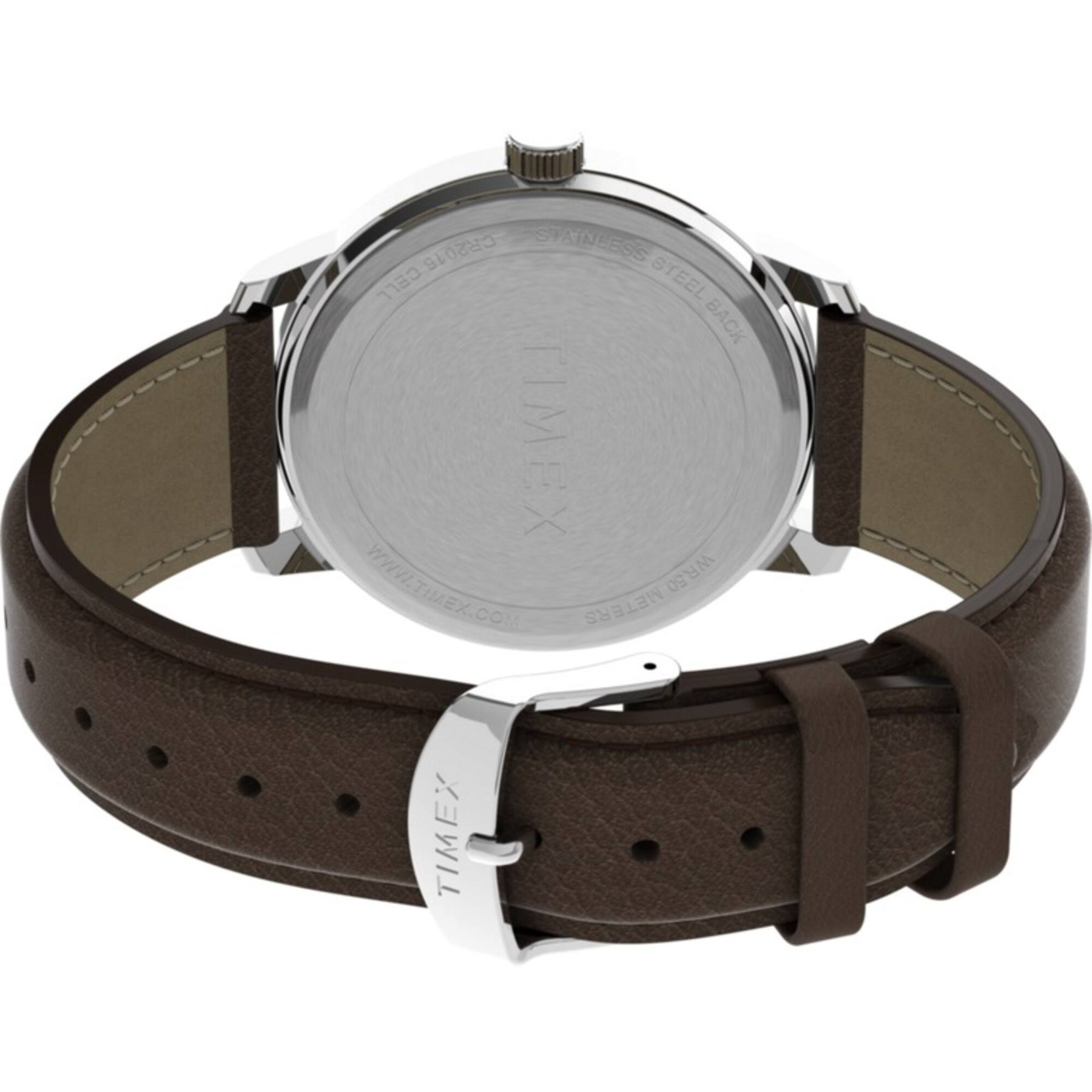 Timex Indiglo Easy Reader Brown Leather Watch 43MM Case TW2V21300 NEW In Box Timex Men main image 2