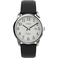 Timex Men's Watch - Easy Reader White Dial Black Genuine Leather Strap | TW2V68800