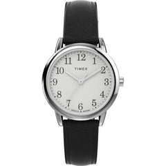 Timex Women's Watch - Easy Reader Eco-Friendly Black Leather Strap | TW2W32500