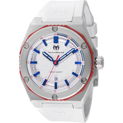 Technomarine Men's Watch - Coral Quartz Silver Tone Dial White Strap | TM-416066