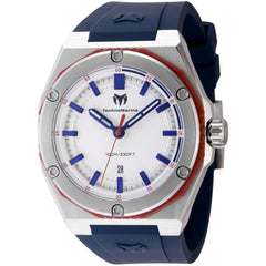 Technomarine Men's Watch - Coral Silver Tone Dial Blue Silicone Strap | TM-416091