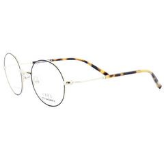 1880 Morel Unisex Eyeglasses - Black/Gold Metal Round Full Rim Frame | 60072M ND04