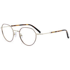 1880 Morel Unisex Eyeglasses - Brown/Gold Metal Panto Full Rim Frame | 60074M MD19