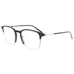 1880 Morel Men's Eyeglasses - Black/Gold Acetate Square Half Rim Frame | 60096M ND04