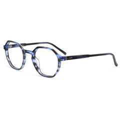 1880 Morel Unisex Eyeglasses - Blue/Grey Acetate Geometric Full Rim | 60132M BG06