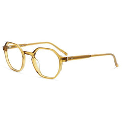 1880 Morel Unisex Eyeglasses - Brown/Yellow Acetate Geometric Frame | 60132M MD05