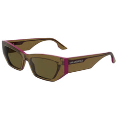 Karl Lagerfeld Unisex Sunglasses - Light Brown Plastic Cat Eye Frame | KL6160S 210