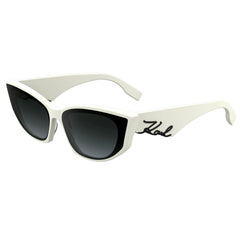 Karl Lagerfeld Women's Sunglasses - White Acetate Cat Eye Full Rim Frame | KL6162S 105