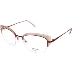 Koali Morel Women's Eyeglasses - Crystal/Red Cat Eye Half Rim | Camelia 20071K MR24