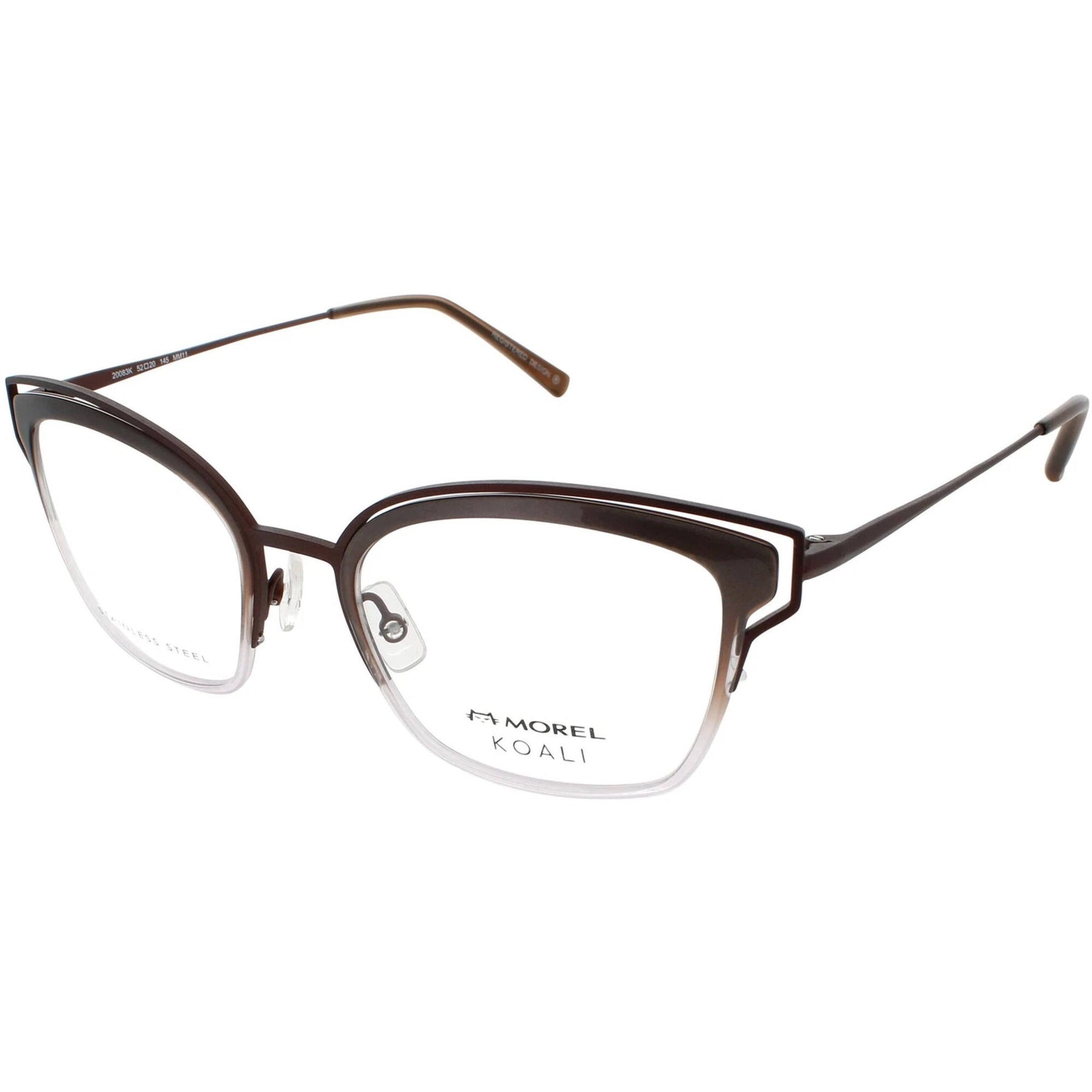 Koali Morel Women's Eyeglasses Brown Metal Cat Eye Half Rim Canna