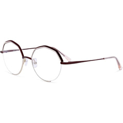 Koali Morel Women's Eyeglasses - Gold/Red Geometric Half Rim | Celtis 2 20116K DR03