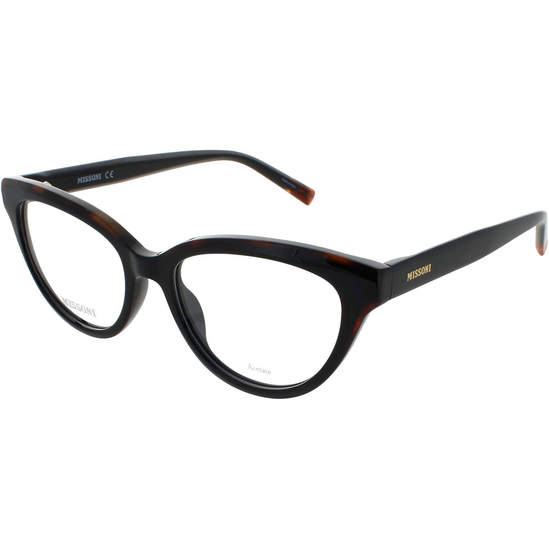 Missoni Black Acetate Glasses Women\'s (Frames) Missoni MI17501 Black Glossy Gold Acetate Designer Italy  main image 4
