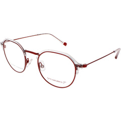 Red Morel Women's Eyeglasses - Crystal/Red Acetate Oval Frame | CASEY 90015C CR04