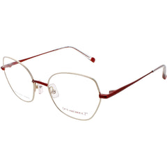 Red Morel Women's Eyeglasses - Gold/Red Browline Frame | SERENA 90017C DR10