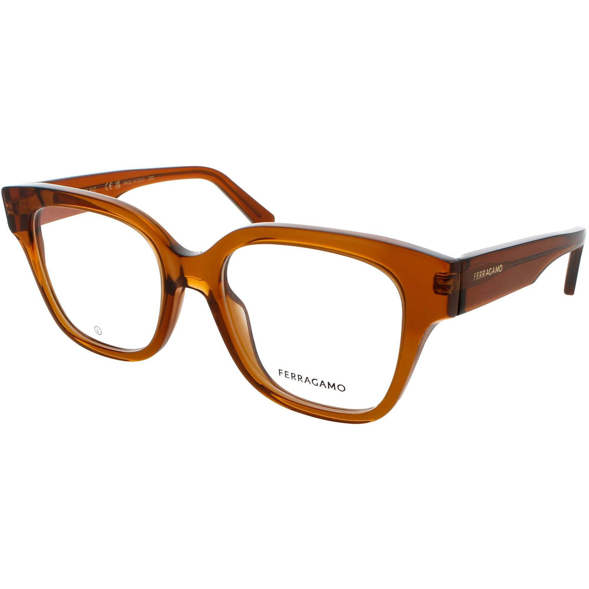 Salvatore Ferragamo SF2993 Eyeglasses Transparent Brown Acetate Rectangular Salvatore Ferragamo Women main image 4