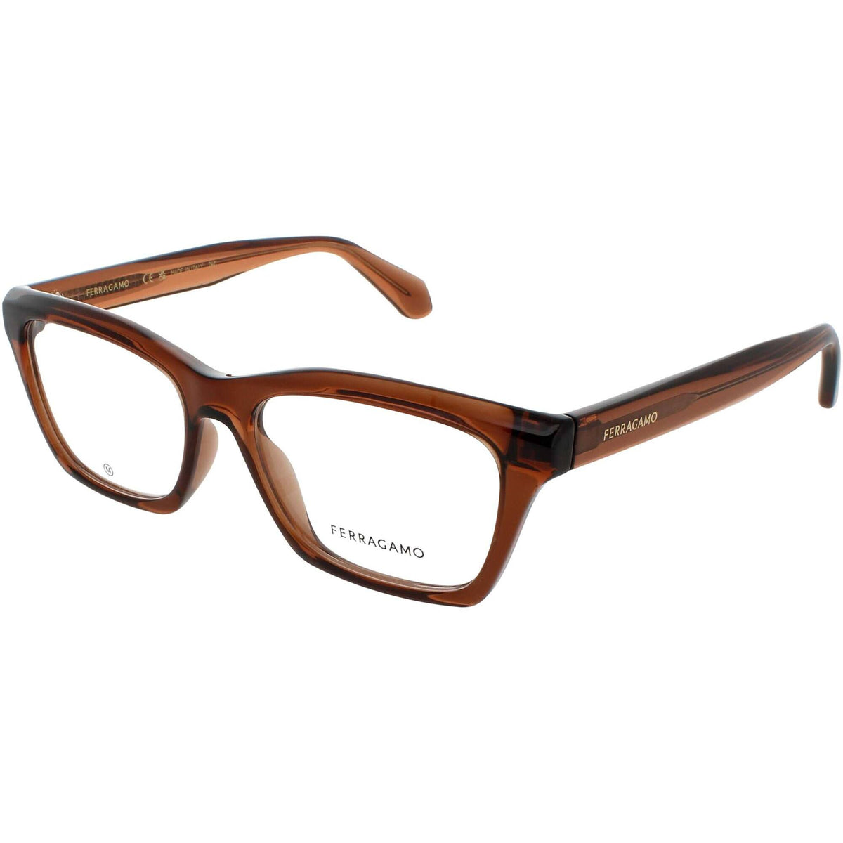 NWT Salvatore Ferragamo SF1111S Transparent Brown Rectangle 55mm Sunglasses Salvatore Ferragamo Men main image 3