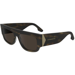 Victoria Beckham Women's Sunglasses - Striped Khaki Havana Browline Frame | VB666S 321