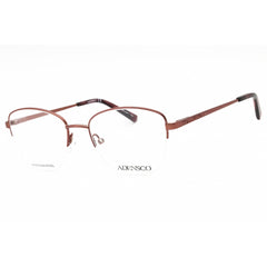 Adensco Women's Eyeglasses - Matte Burgundy Metal Cat Eye Half Rim | AD 252 0OIH 00
