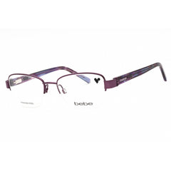 Bebe Women's Eyeglasses - Plum Metal Rectangular Frame Clear Demo Lens | BB5127 535