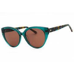 Bebe Women's Sunglasses - Teal Acetate Cat Eye Full Rim Frame Brown Lens | BB7243 440