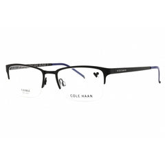 Cole Haan Men's Eyeglasses - Black Metal Rectangular Half Rim Shape Frame | CH4014 001