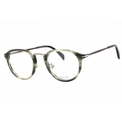 David Beckham Men's Eyeglasses - Grey Horn Plastic Round Full Rim | DB 1014 02W8 00