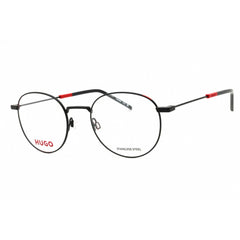 Hugo Men's Eyeglasses - Matte Black Red Metal Round Full Rim Frame | HG 1122 0BLX 00