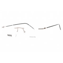 Hugo Boss Men's Eyeglasses - Ruthenium Metal Rectangular Rimless | BOSS 1421 06LB 00