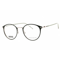 Hugo Boss Men's Eyeglasses - Matte Green Ruthenium Metal Round | BOSS 1432 0EAN 00