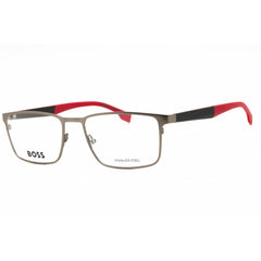 Hugo Boss Men's Eyeglasses - Ruthenium Red Metal Rectangular Frame | BOSS 1488 0GHP 00
