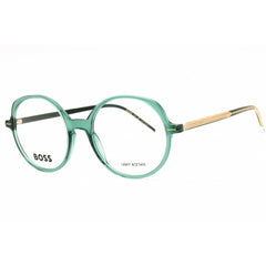 Hugo Boss Women's Eyeglasses - Green Plastic Round Full Rim Frame | BOSS 1588 01ED 00