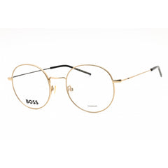 Hugo Boss Men's Eyeglasses - Gold Black Metal Round Full Rim Frame | BOSS 1665 0RHL 00