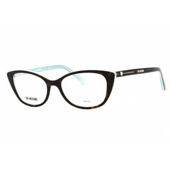 Moschino Love Women's Eyeglasses - Havana Plastic Cat Eye Full Rim | MOL548 0086 00