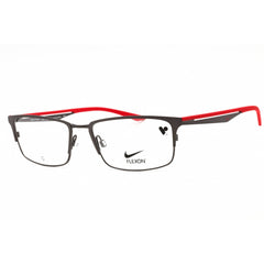 Nike Men's Eyeglasses - Satin Gunmetal/University Red Rectangular | NIKE 4315 076