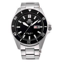 Orient Men's Automatic Watch - Kanno Black Dial Silver Bracelet Dive | RA-AA0008B19A