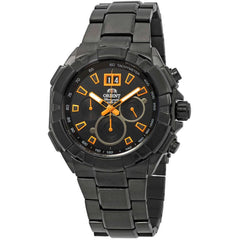 Orient Men's Watch - Enterprise Chronograph Black Dial Steel Bracelet | FTV00006B