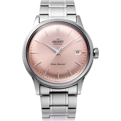 Orient Men's Watch - Bambino Power Reserve Pink Dial Silver Bracelet | RA-AC0M11Y