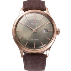 Orient Men's Watch - Bambino Automatic Grey Dial Brown Leather Strap | RA-AC0P04Y