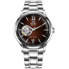 Orient Men's Watch - Bambino Power Reserve Brown Open Heart Dial Strap | RA-AG0027Y