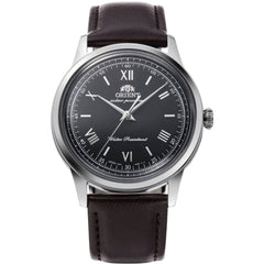 Orient Men's Watch - Bambino Solar Powered Black Dial Leather Strap | RA-WK0004L