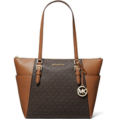 Michael Kors Women's Tote Bag - Charlotte Large Leather, Brown | 35T0GCFT3B-200