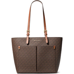 Michael Kors Women's Tote Bag - Jet Set Logo Pocket Medium, Brown | 35F3GTVT3B-200