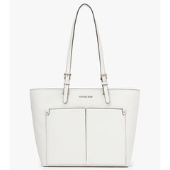 Michael Kors Women's Tote Bag - Jet Set Vegan Leather, Optic White | 35H3STVT6B-085
