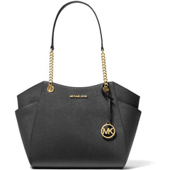Michael Kors Women's Shoulder Bag - Jet Set Saffiano Leather, Black | 35T5GTVT3L-001