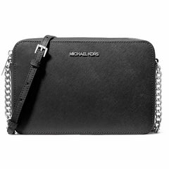 Michael Kors Women's Crossbody Bag - Jet Set Leather, Black | 35F8STTC9L-001