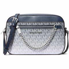 Michael Kors Women's Crossbody Bag - Jet Set Canvas Large, Navy | 35R5STTC9V-406