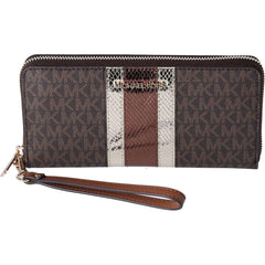 Michael Kors Women's Wallet - Jet Set Logo Print Canvas Large, Brown | 35F4GTVE7B-200