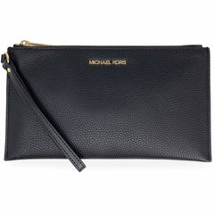 Michael Kors Women's Wristlet Pouch - Jet Set Leather Large, Black | 35S4GTVW3L-001