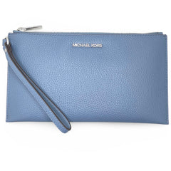 Michael Kors Women's Wristlet Pouch - Jet Set Leather Large, Denim | 35S4STVW3L-405